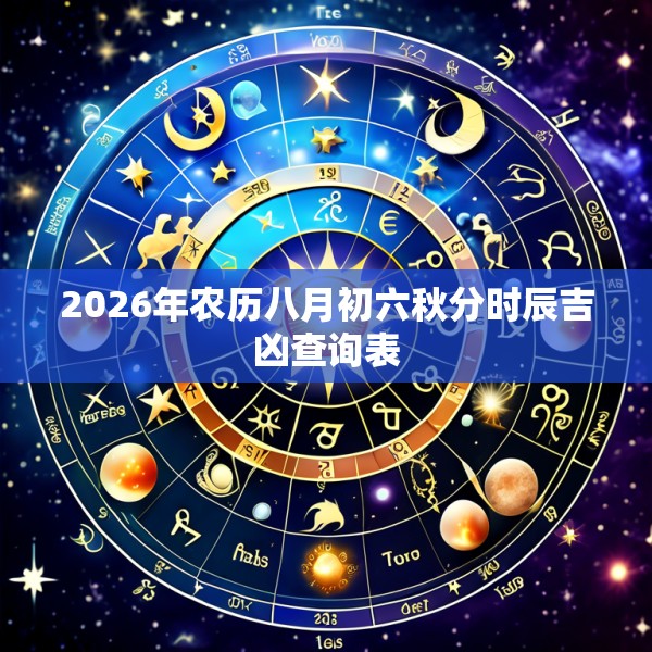 2026年农历八月初六秋分时辰吉凶查询表