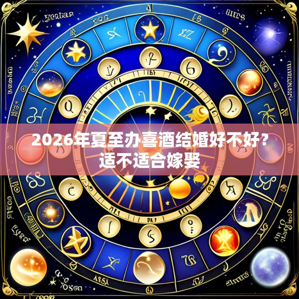 2026年夏至办喜酒结婚好不好？适不适合嫁娶