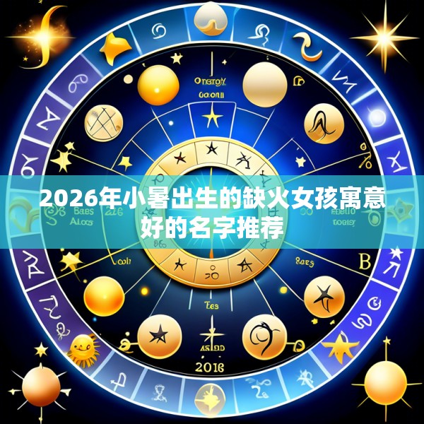 2026年小暑出生的缺火女孩寓意好的名字推荐