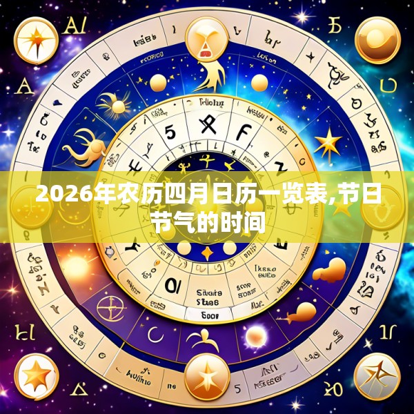2026年农历四月日历一览表,节日节气的时间