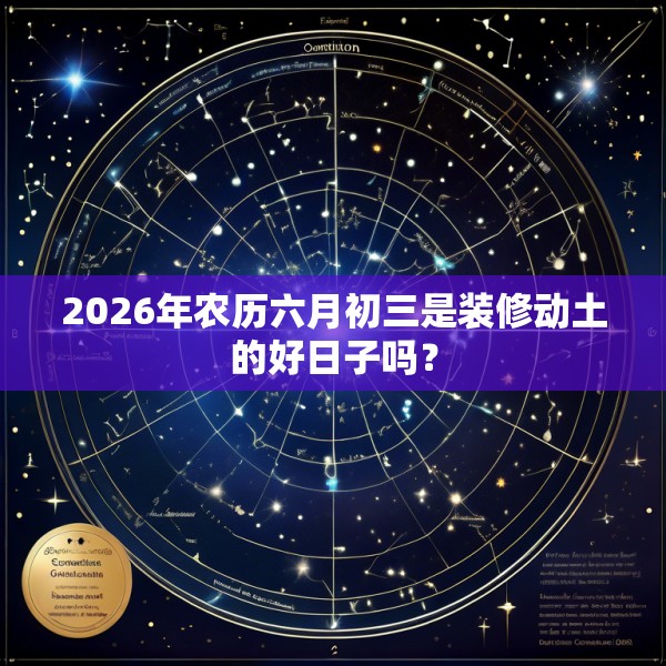 2026年农历六月初三是装修动土的好日子吗？