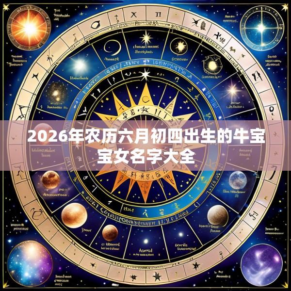 2026年农历六月初四出生的牛宝宝女名字大全