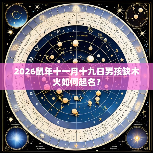 2026鼠年十一月十九日男孩缺木火如何起名？