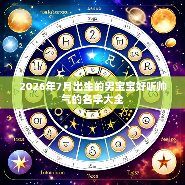 2026年7月出生的男宝宝好听帅气的名字大全