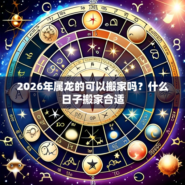 2026年属龙的可以搬家吗？什么日子搬家合适