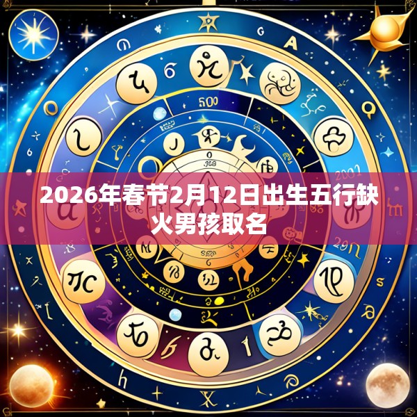 2026年春节2月12日出生五行缺火男孩取名