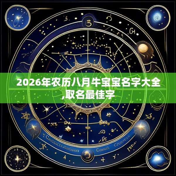2026年农历八月牛宝宝名字大全,取名最佳字