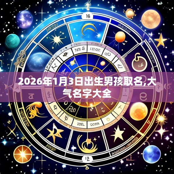 2026年1月3日出生男孩取名,大气名字大全