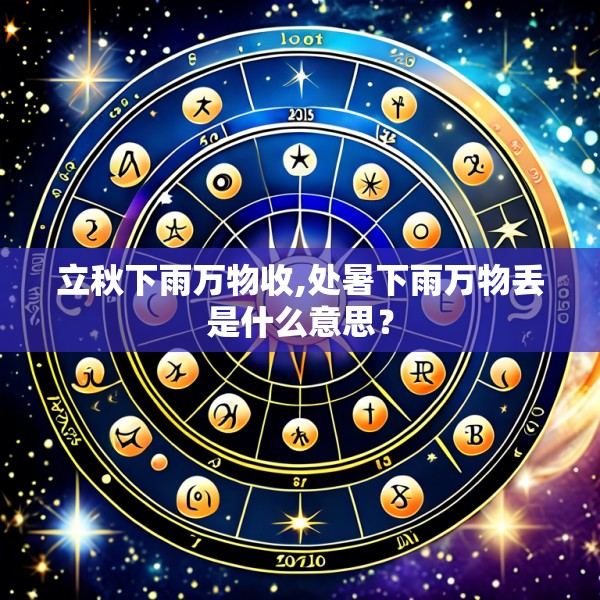 立秋下雨万物收,处暑下雨万物丢是什么意思？