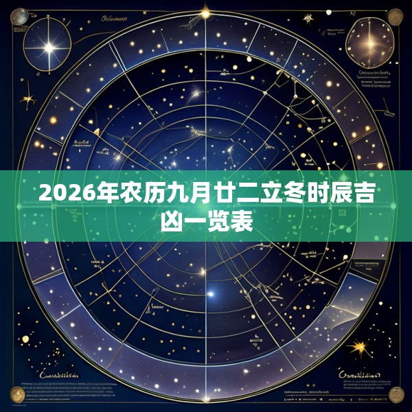 2026年农历九月廿二立冬时辰吉凶一览表