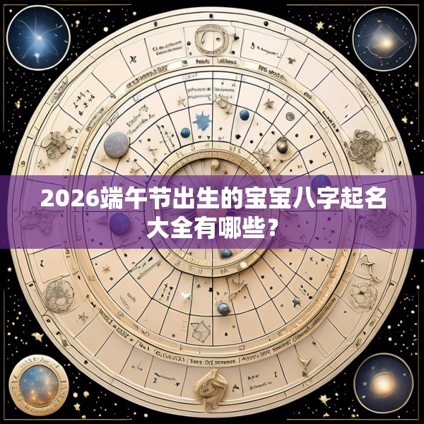 2026端午节出生的宝宝八字起名大全有哪些？