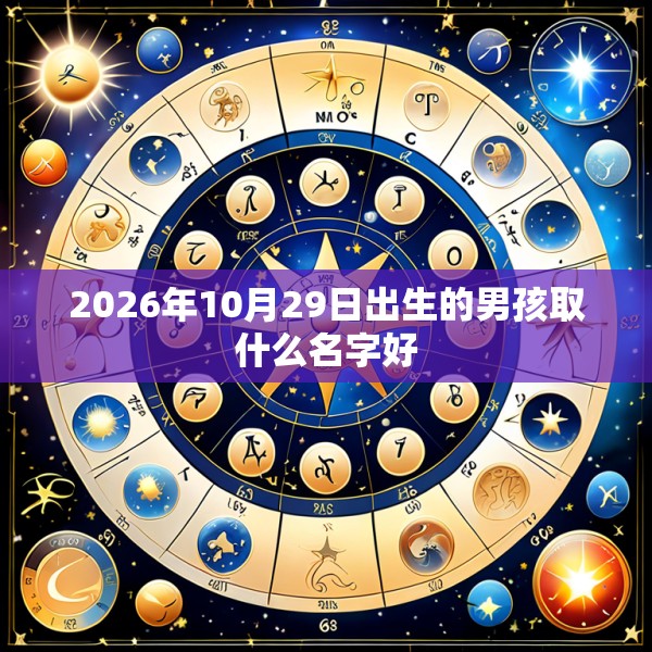 2026年10月29日出生的男孩取什么名字好