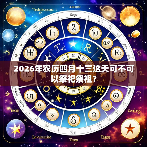 2026年农历四月十三这天可不可以祭祀祭祖？
