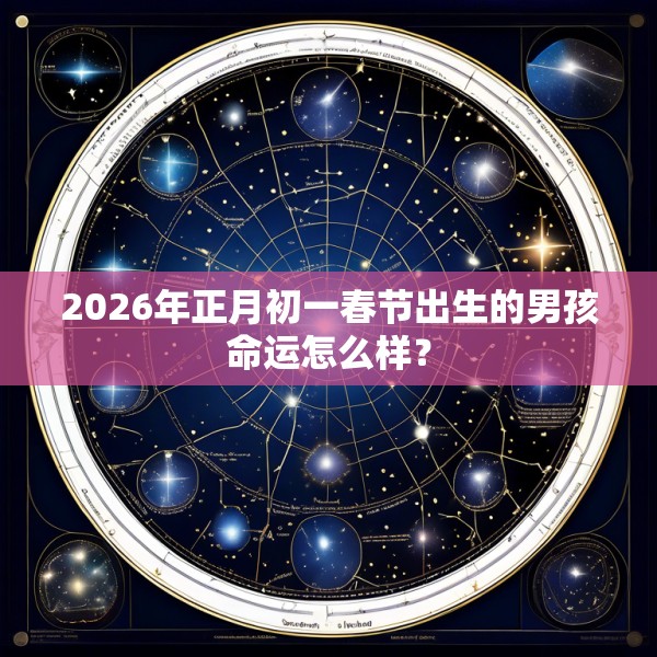 2026年正月初一春节出生的男孩命运怎么样？