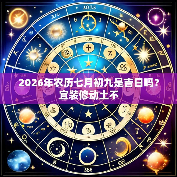 2026年农历七月初九是吉日吗？宜装修动土不