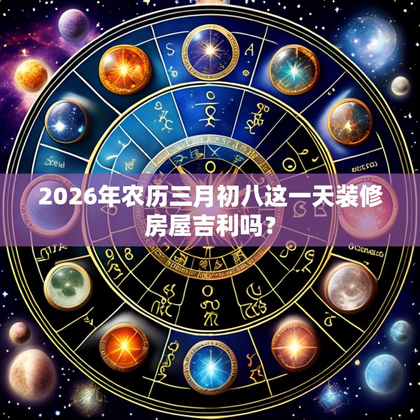 2026年农历三月初八这一天装修房屋吉利吗?