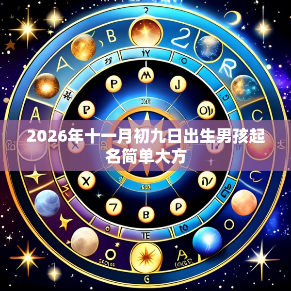 2026年十一月初九日出生男孩起名简单大方