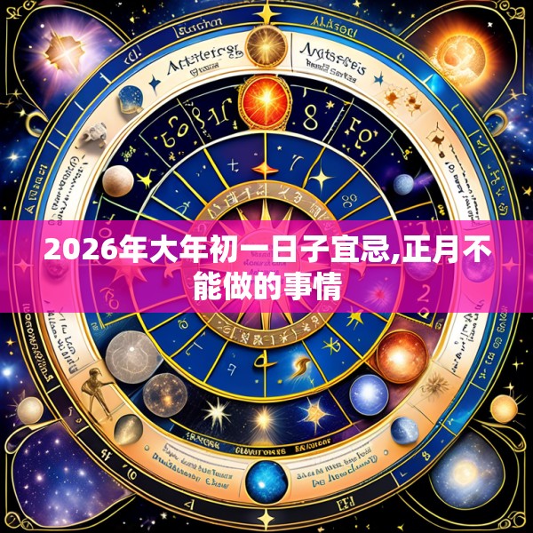 2026年大年初一日子宜忌,正月不能做的事情