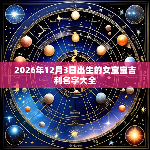 2026年12月3日出生的女宝宝吉利名字大全