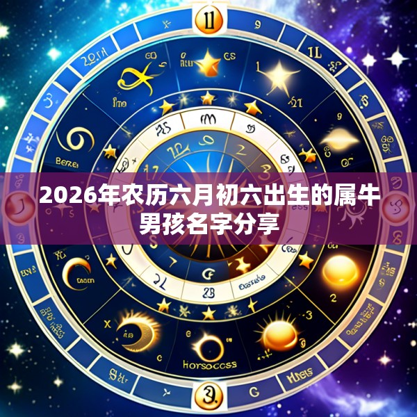 2026年农历六月初六出生的属牛男孩名字分享