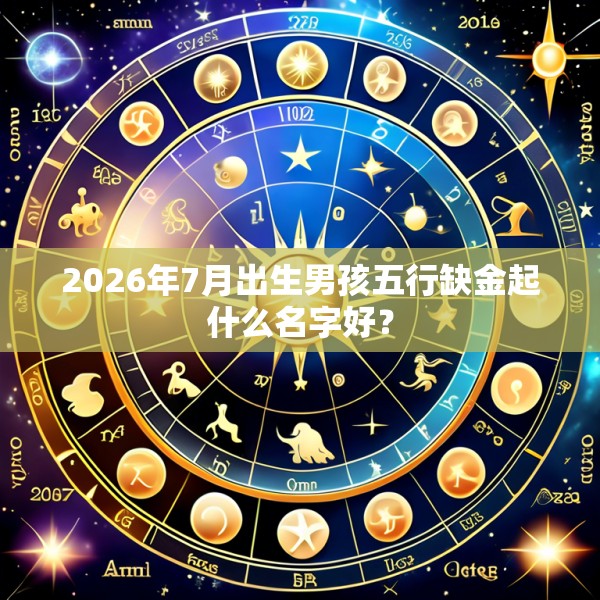 2026年7月出生男孩五行缺金起什么名字好?