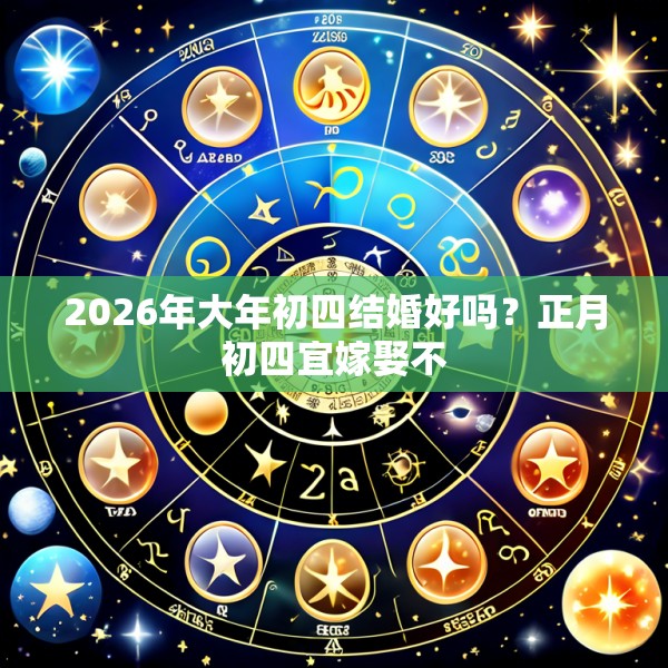 2026年大年初四结婚好吗？正月初四宜嫁娶不