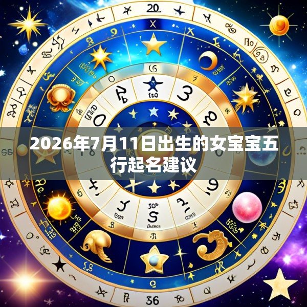 2026年7月11日出生的女宝宝五行起名建议