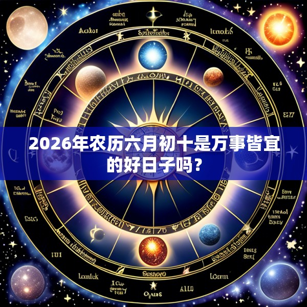 2026年农历六月初十是万事皆宜的好日子吗？