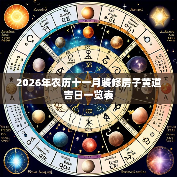 2026年农历十一月装修房子黄道吉日一览表