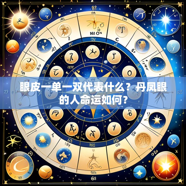 眼皮一单一双代表什么？丹凤眼的人命运如何？
