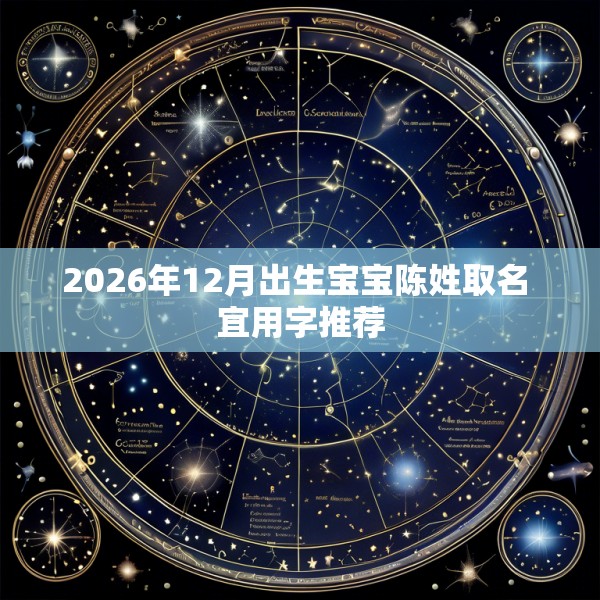 2026年12月出生宝宝陈姓取名 宜用字推荐