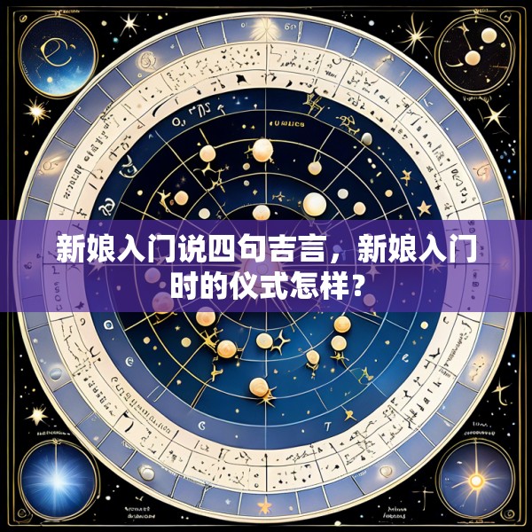 新娘入门说四句吉言，新娘入门时的仪式怎样？