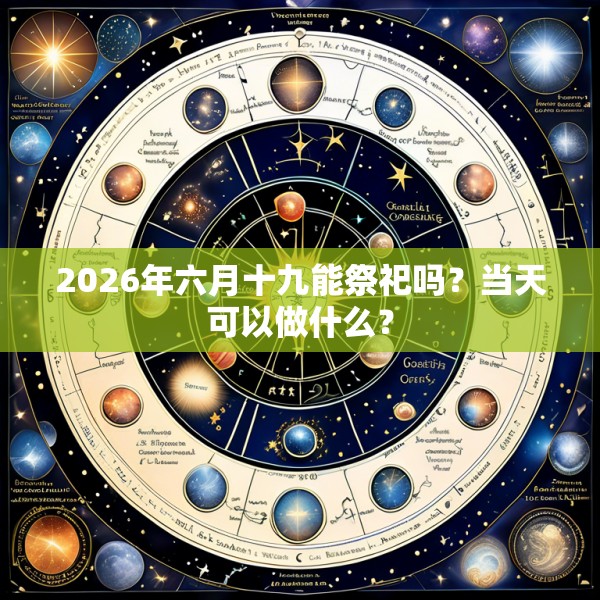 2026年六月十九能祭祀吗?当天可以做什么?