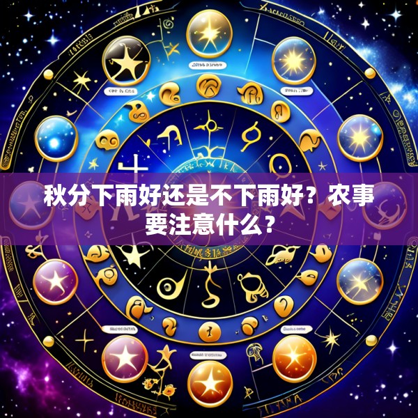 秋分下雨好还是不下雨好?农事要注意什么?