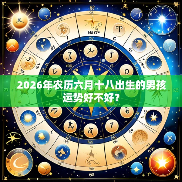 2026年农历六月十八出生的男孩运势好不好?