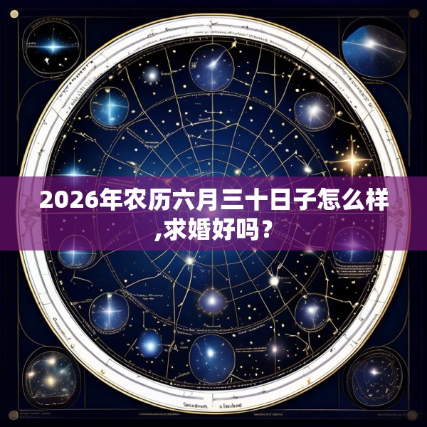 2026年农历六月三十日子怎么样,求婚好吗？