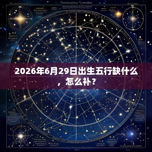 2026年6月29日出生五行缺什么，怎么补？