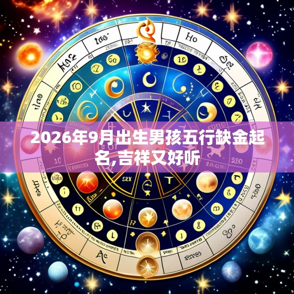2026年9月出生男孩五行缺金起名,吉祥又好听