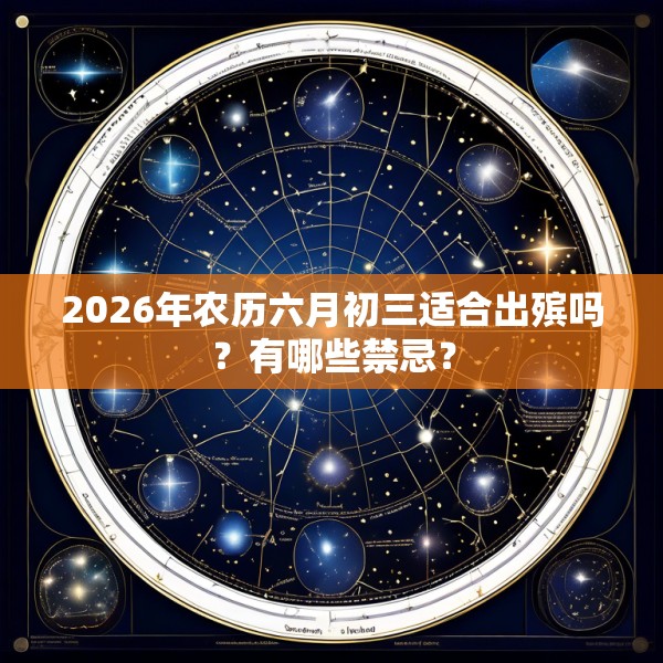 2026年农历六月初三适合出殡吗?有哪些禁忌?
