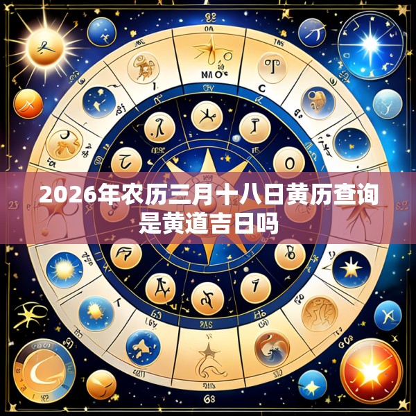 2026年农历三月十八日黄历查询是黄道吉日吗