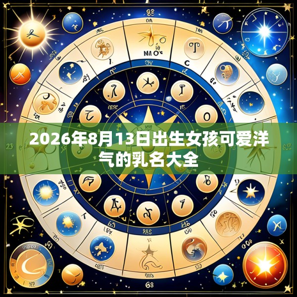 2026年8月13日出生女孩可爱洋气的乳名大全