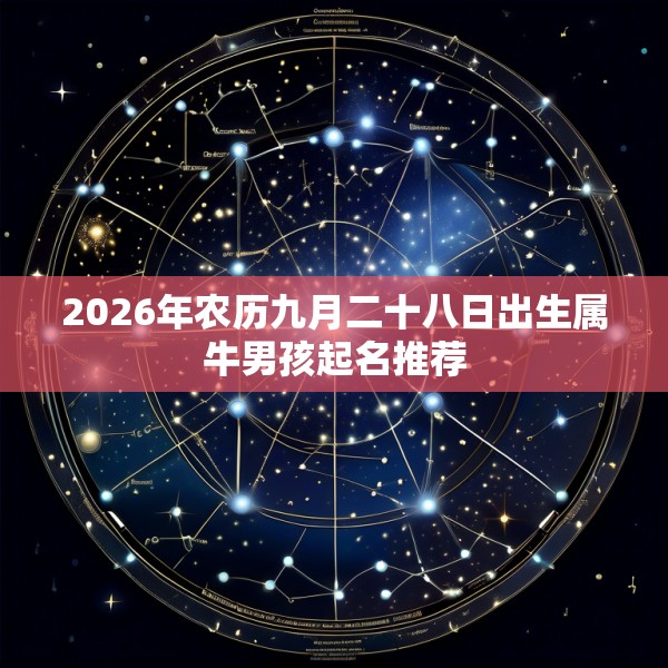 2026年农历九月二十八日出生属牛男孩起名推荐