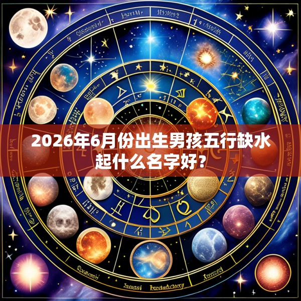 2026年6月份出生男孩五行缺水起什么名字好？
