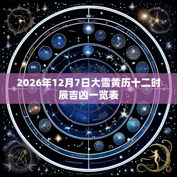 2026年12月7日大雪黄历十二时辰吉凶一览表