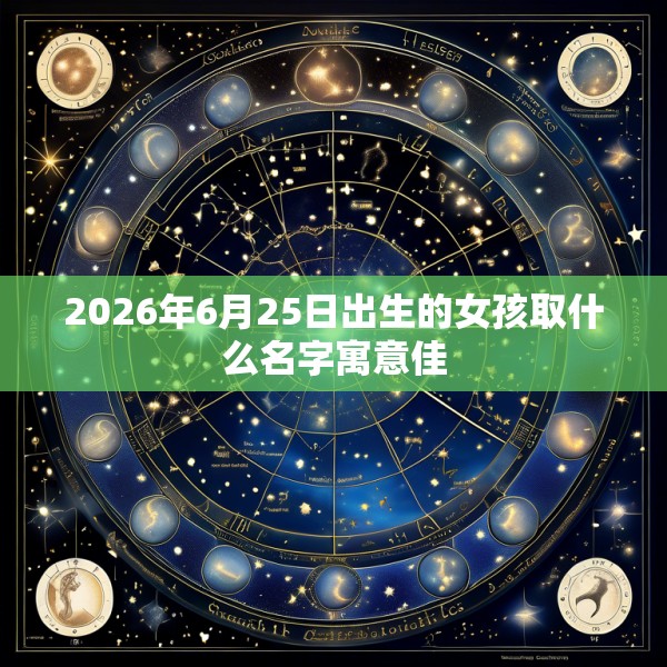 2026年6月25日出生的女孩取什么名字寓意佳