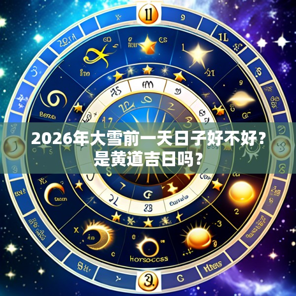 2026年大雪前一天日子好不好?是黄道吉日吗?