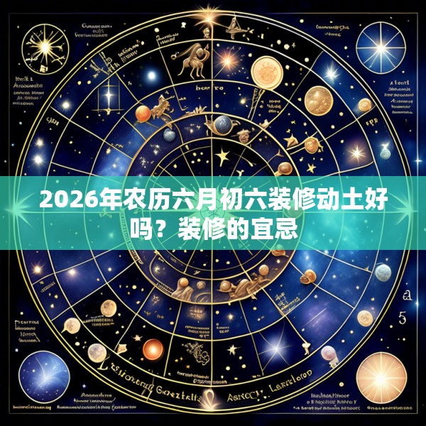 2026年农历六月初六装修动土好吗？装修的宜忌