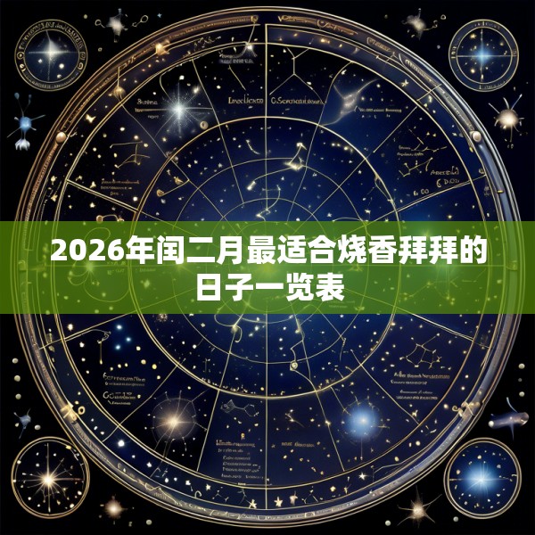 2026年闰二月最适合烧香拜拜的日子一览表