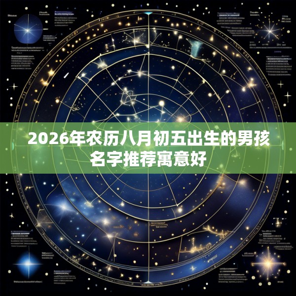 2026年农历八月初五出生的男孩名字推荐寓意好