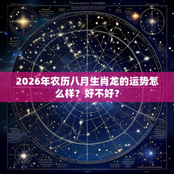 2026年农历八月生肖龙的运势怎么样？好不好？